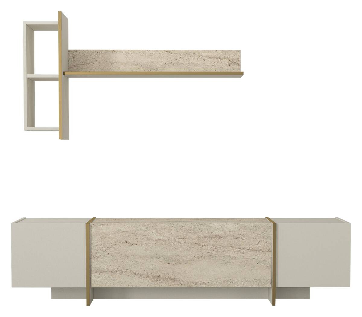 Wohnwand Veyron beige B/H/T: ca. 180x45x32 cm