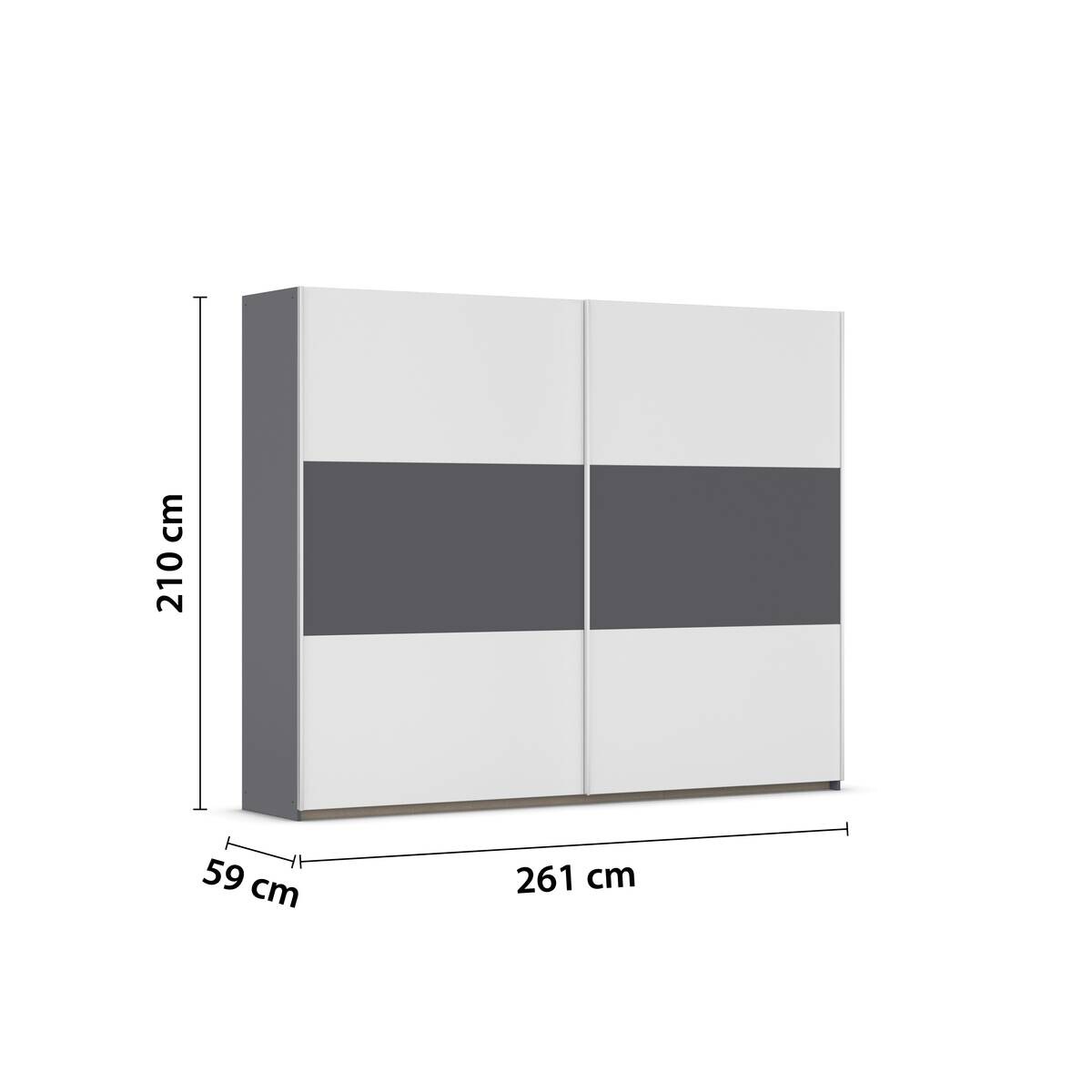 Kleiderschrank Oslo Alpinweiß grau B/H/T: ca. 261x210x59 cm Kleiderschrank Oslo Alpinweiß grau B/H/T: ca. 261x210x59 cm