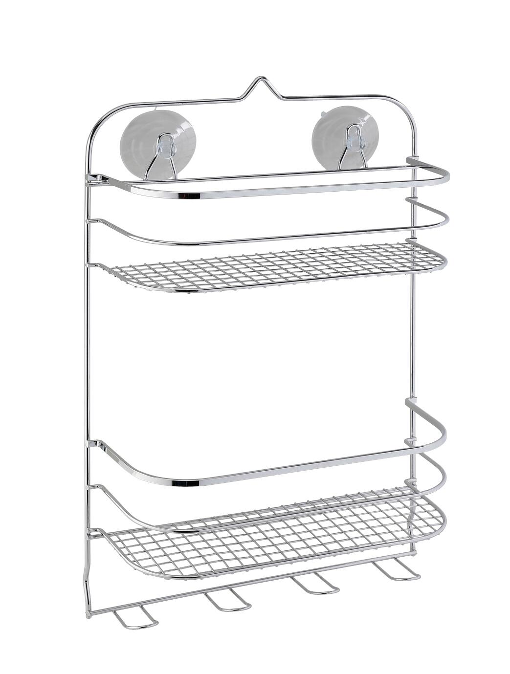 Badregal silber Eisen B/H/L: ca. 29,5x46x11 cm