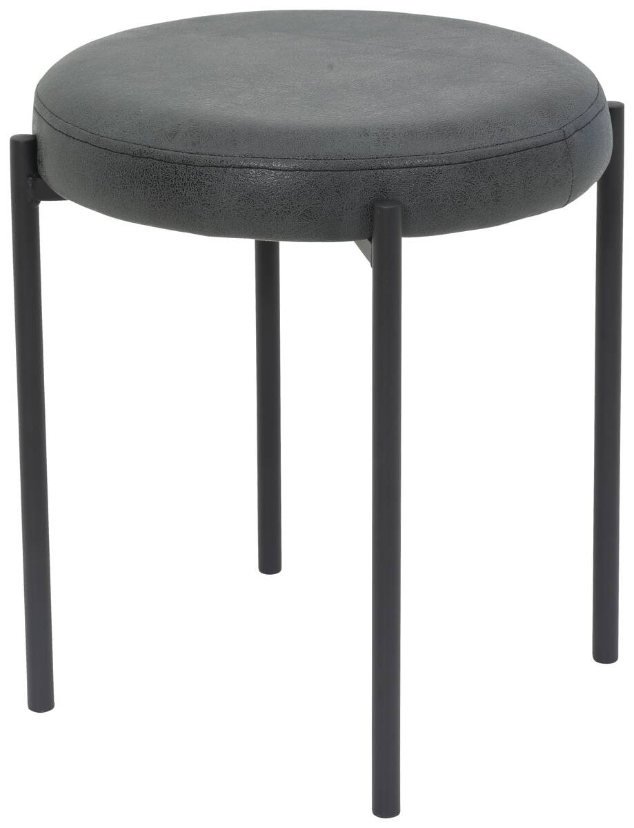 Hocker Sammy anthrazit Microfaser H/D: ca. 46x38 cm