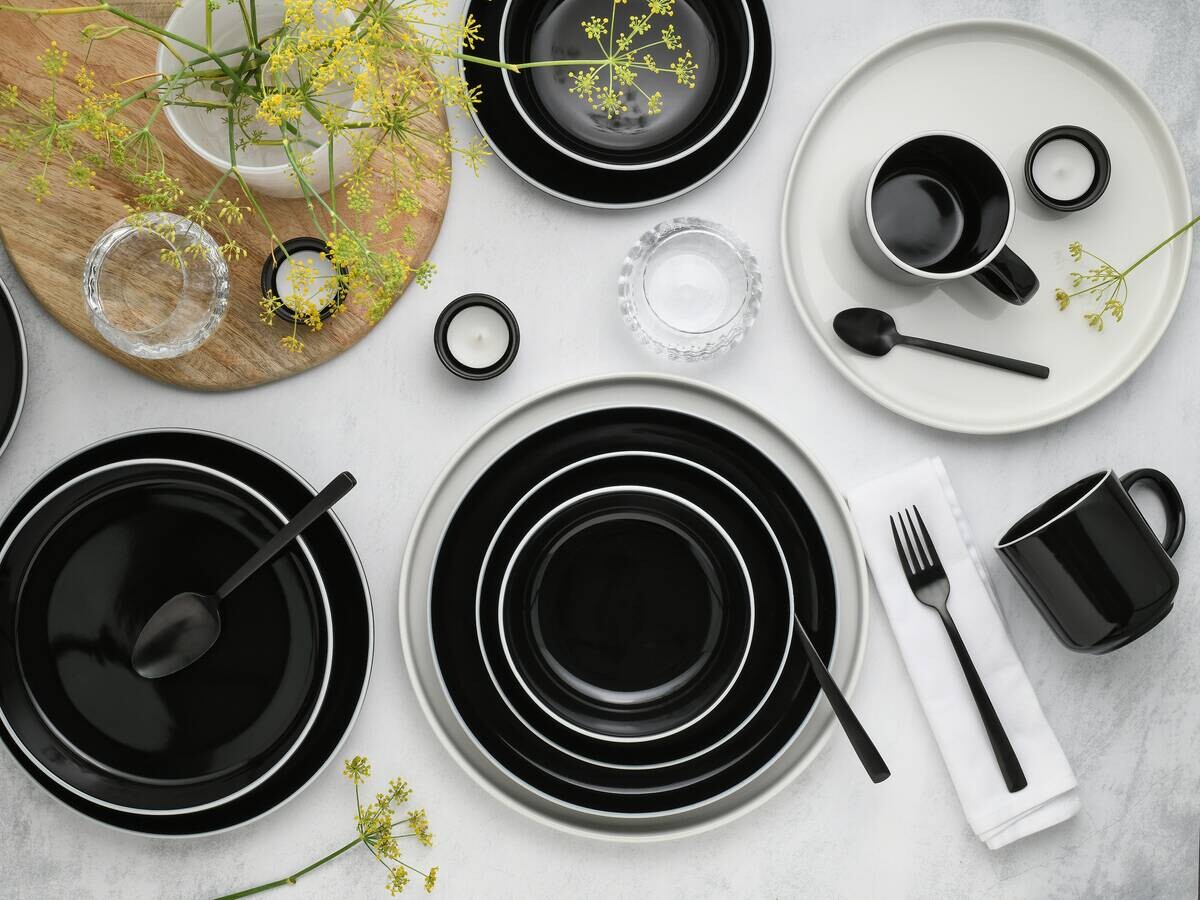 CreaTable Kombiservice Nordic Gourmet schwarz Steinzeug 30 tlg.