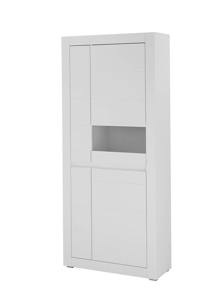 Vitrine Chester weiß matt B/H/T: ca. 85x198x35 cm