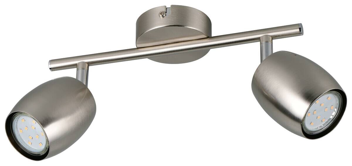 Reality Leuchten Spots Nancy nickel matt Metall B/H/L: ca. 27,5x15,5x8 cm GU10 2 Brennstellen