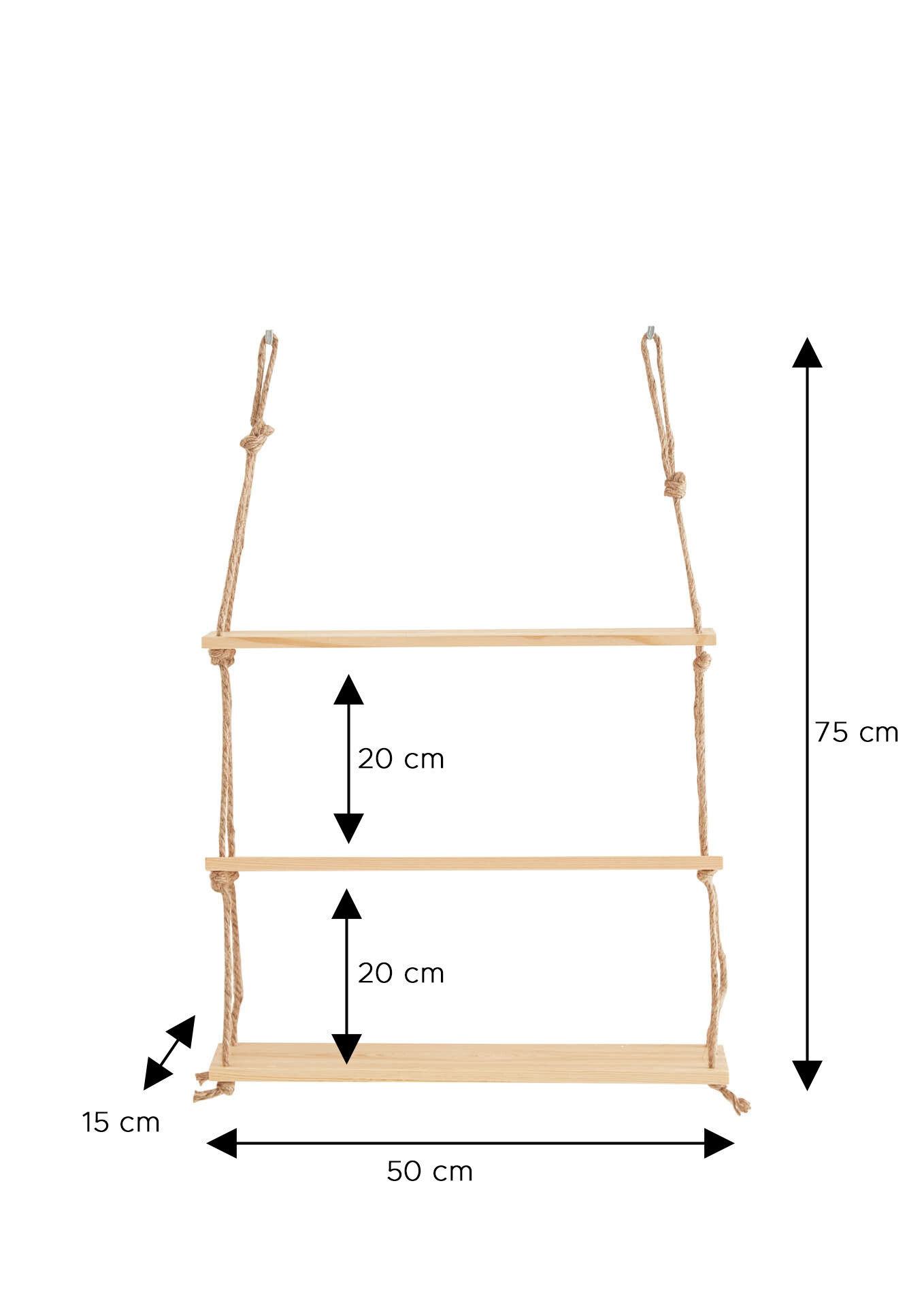 Hängeregal B/H/T: ca. 50x75x15 cm