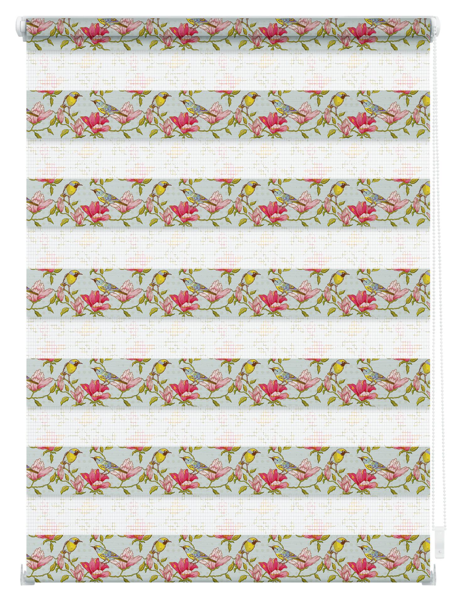 LICHTBLICK Doppelrollo Duo Birds grün B/L: ca. 45x150 cm