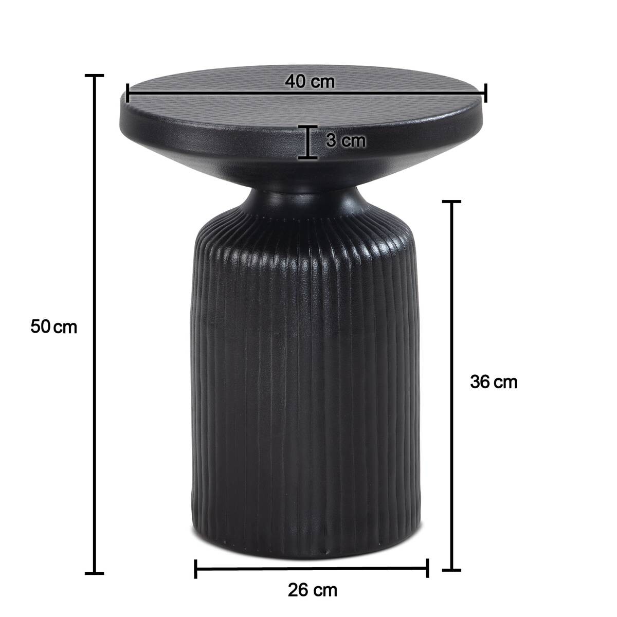 Beistelltisch schwarz B/H/T: ca. 40x50x40 cm