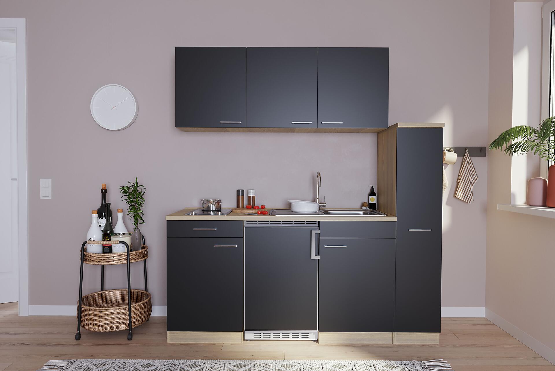 Respekta Küchenblock Economy schwarz B/H/T: ca. 180x200x60 cm