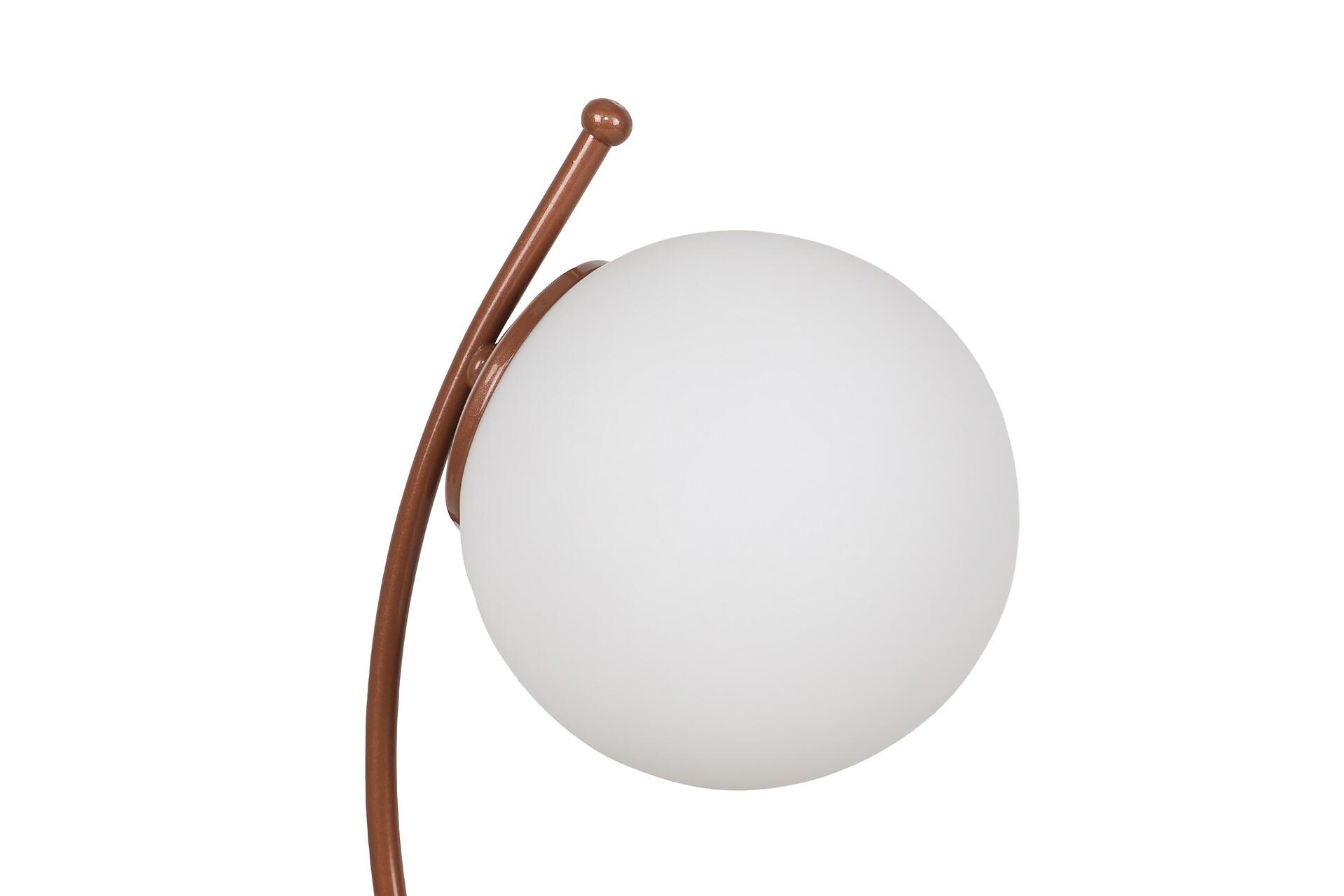 Opviq Tischleuchte Kupfer weiß Glas Eisen B/H/L: ca. 18x43x23 cm E27 1 Brennstellen