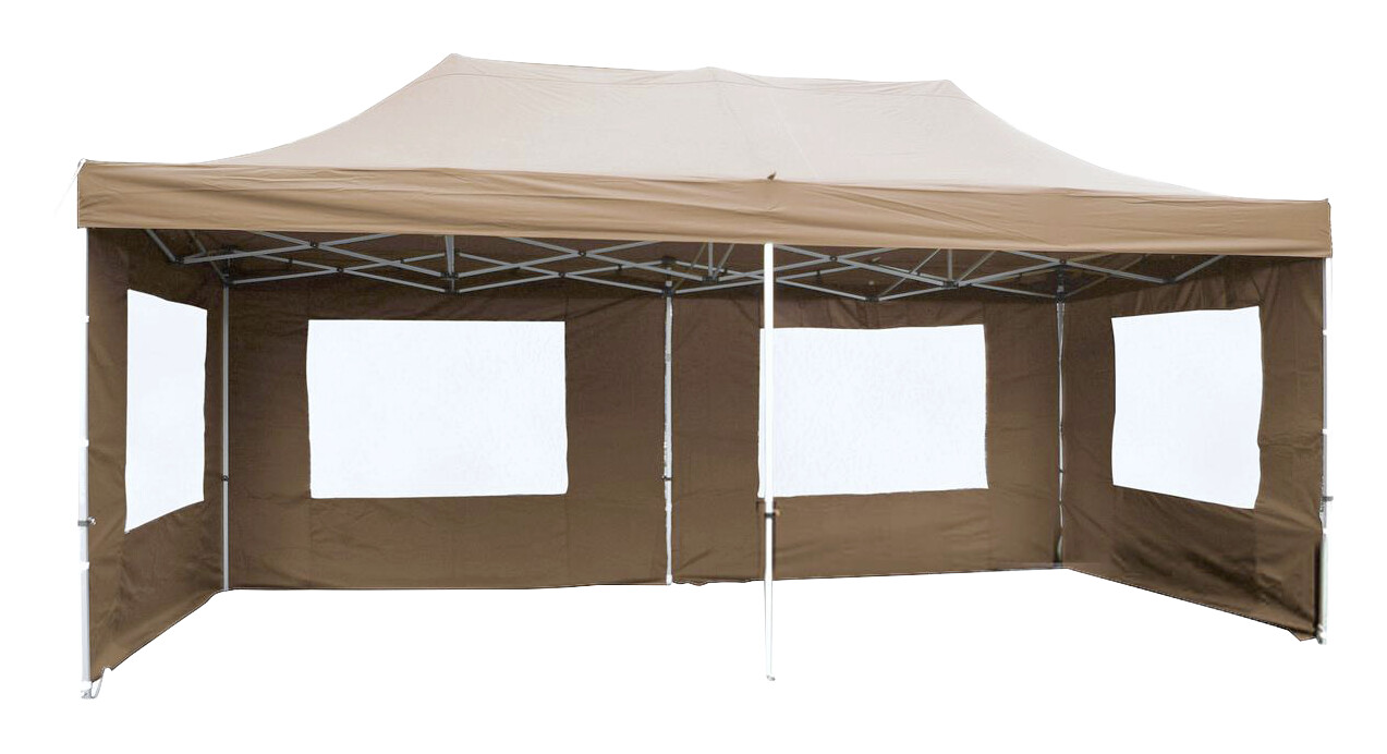 VCM Pavillon PROFI braun Polyester-Mischgewebe B/H/L: ca. 600x220x300 cm