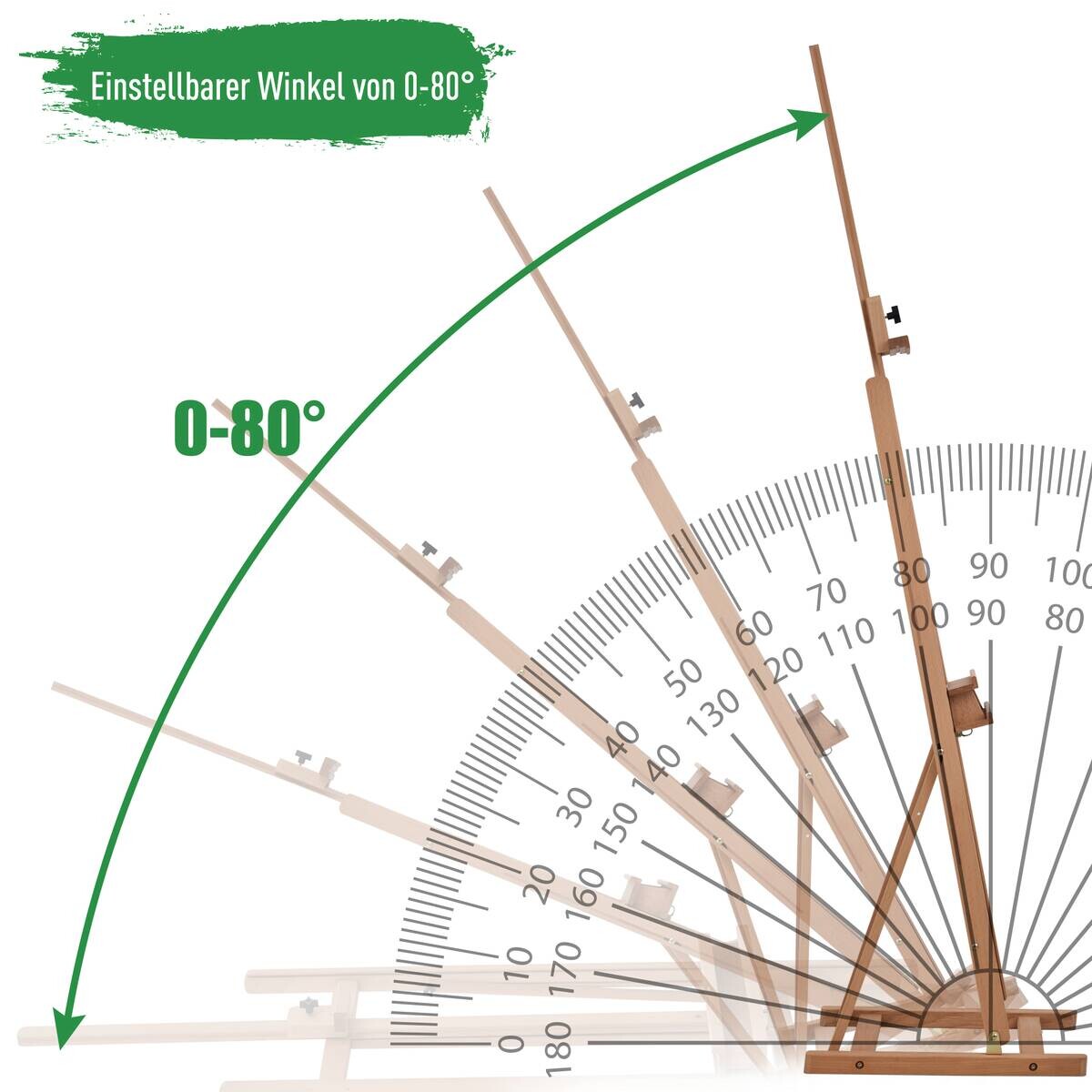 Vinsetto Staffelei natur Polypropylen B/H/L: ca. 53x50,5x171 cm