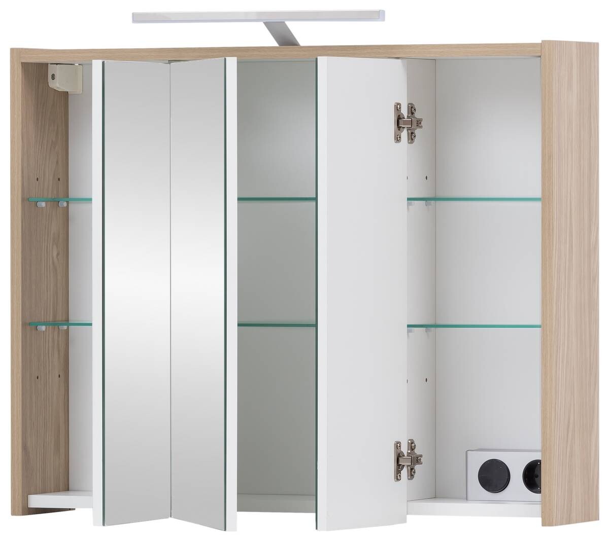 Spiegelschrank Flag Eiche hell Nachbildung B/H/T: ca. 74,5x64x16 cm