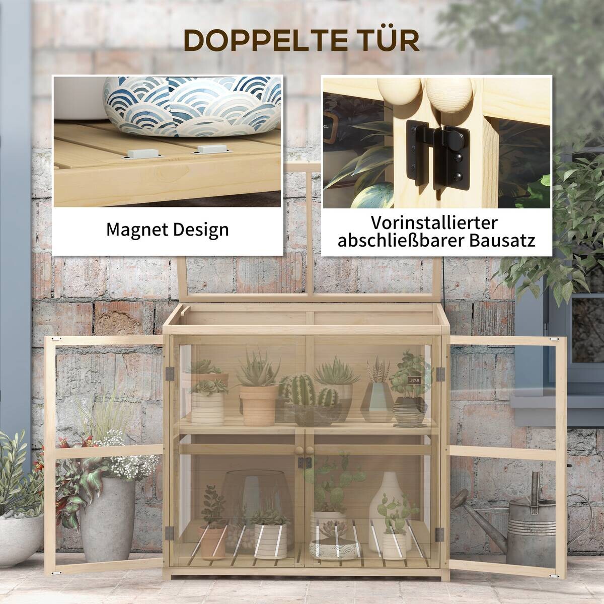 Outsunny Gewächshaus B/H/L: ca. 61x103x103 cm