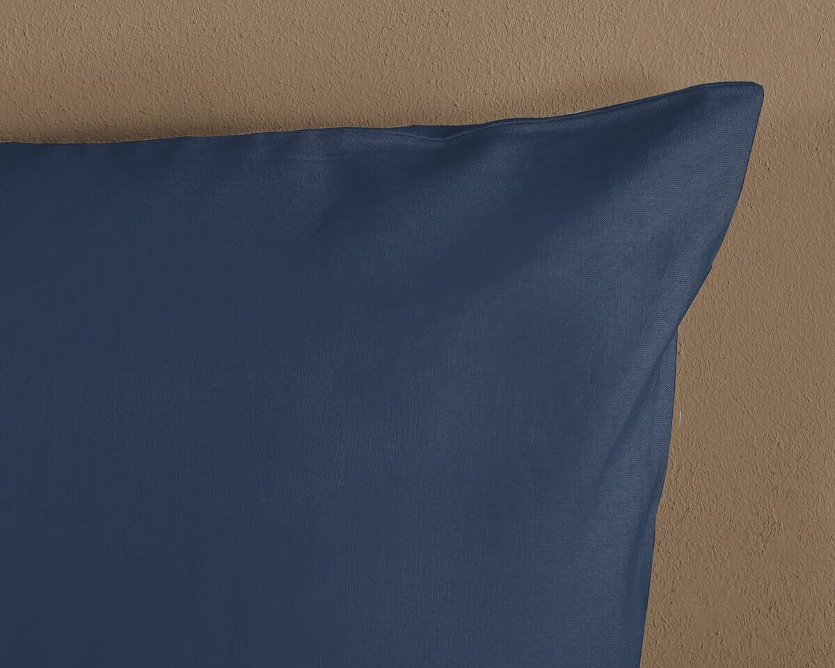 Baumwoll Bettwäsche Satin dunkelblau Baumwolle B/L: ca. 135x200 cm