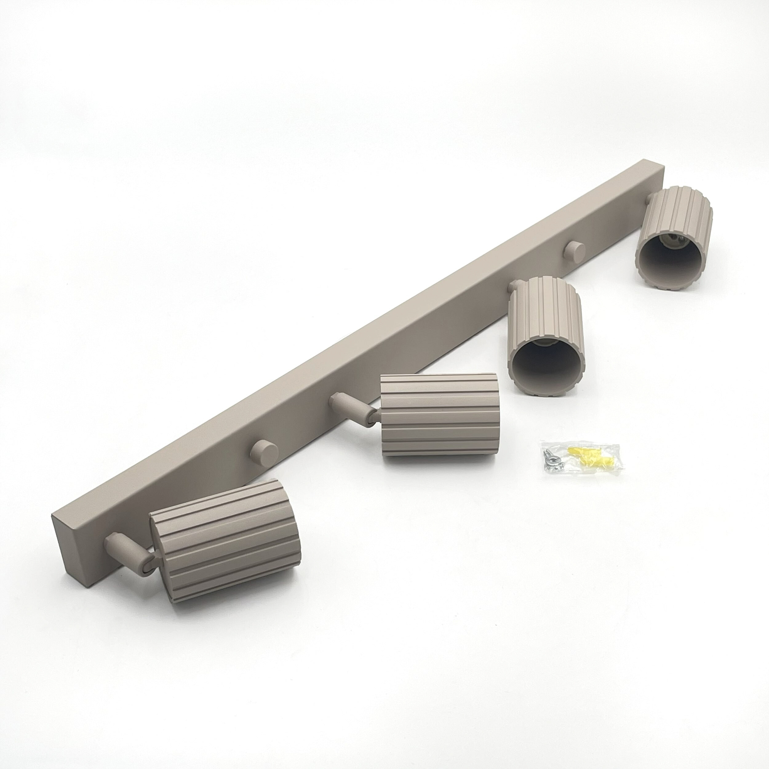 Lamkur Strahler Prisma beige Stahl B/H/L: ca. 6,5x16,5x81 cm 4 Brennstellen