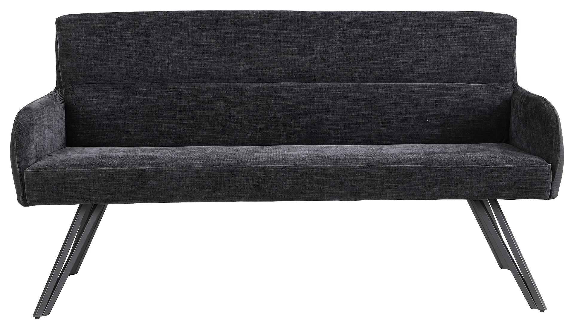 Sitzbank TINO schwarz Metall Microfaser B/H/T: ca. 160x94x67 cm