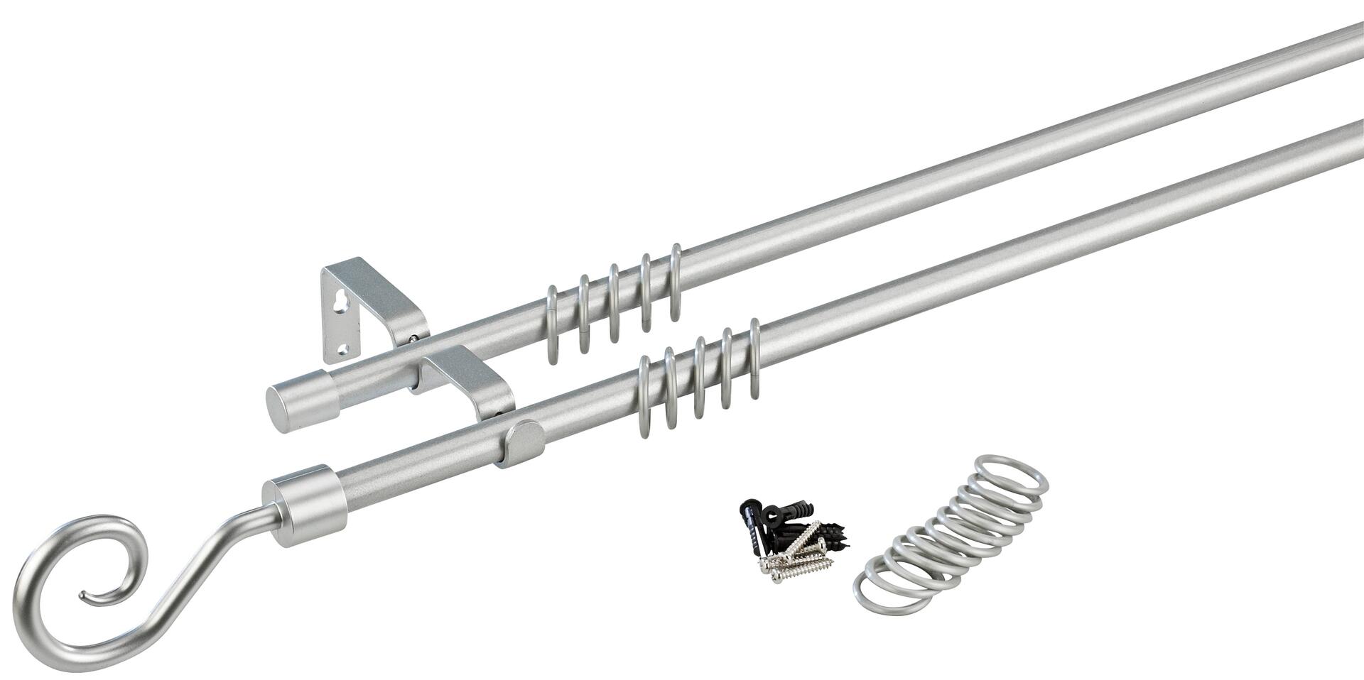POCOline Stilgarnituren Kringel silber Metall D: ca. 1,6 cm ausziehbar von ca. 130 bis 240 cm 2.0 Läufe