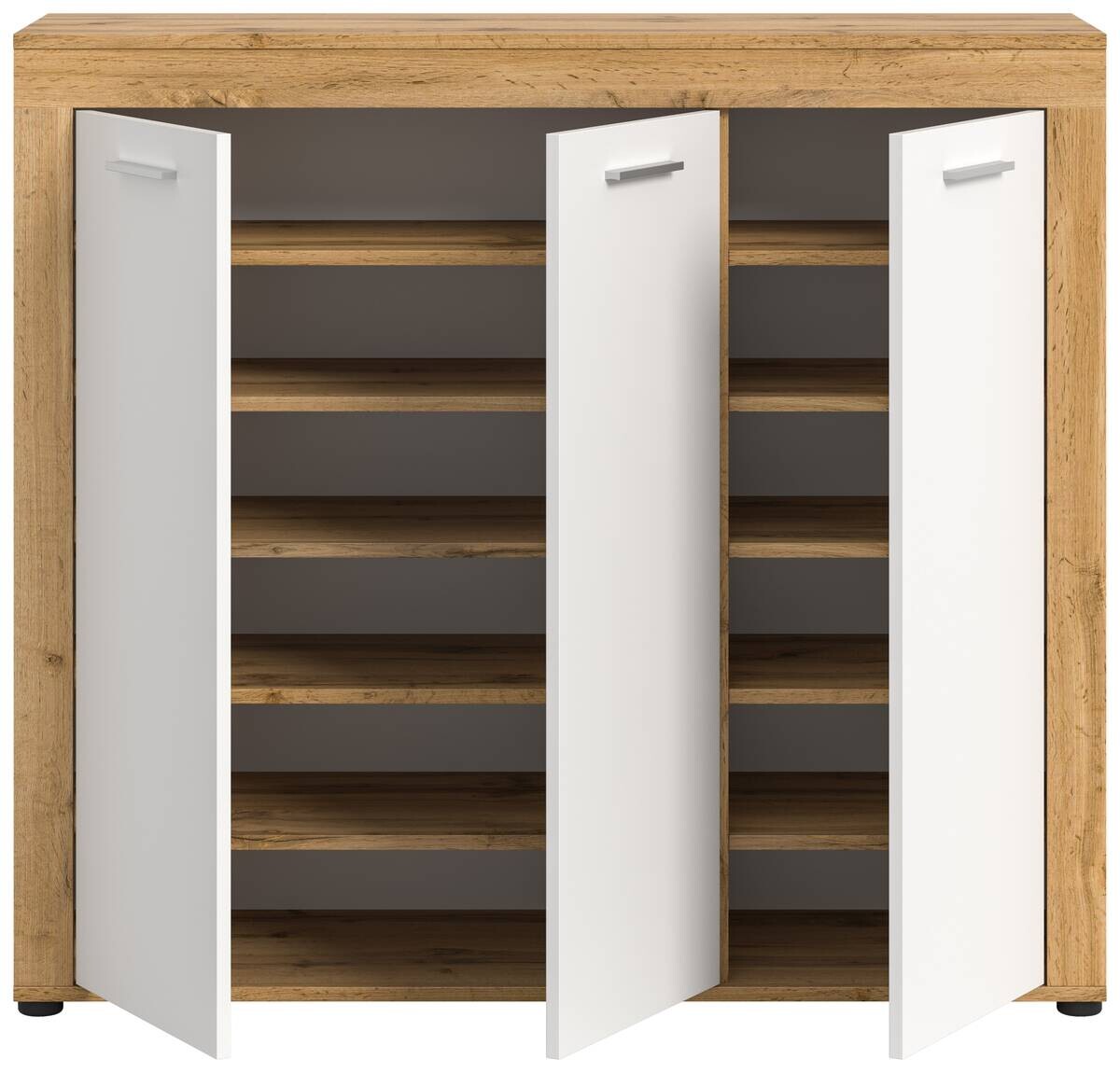 Schuhschrank JAM Eiche Wotan Nachbildung weiß B/H/T: ca. 120x108x37 cm