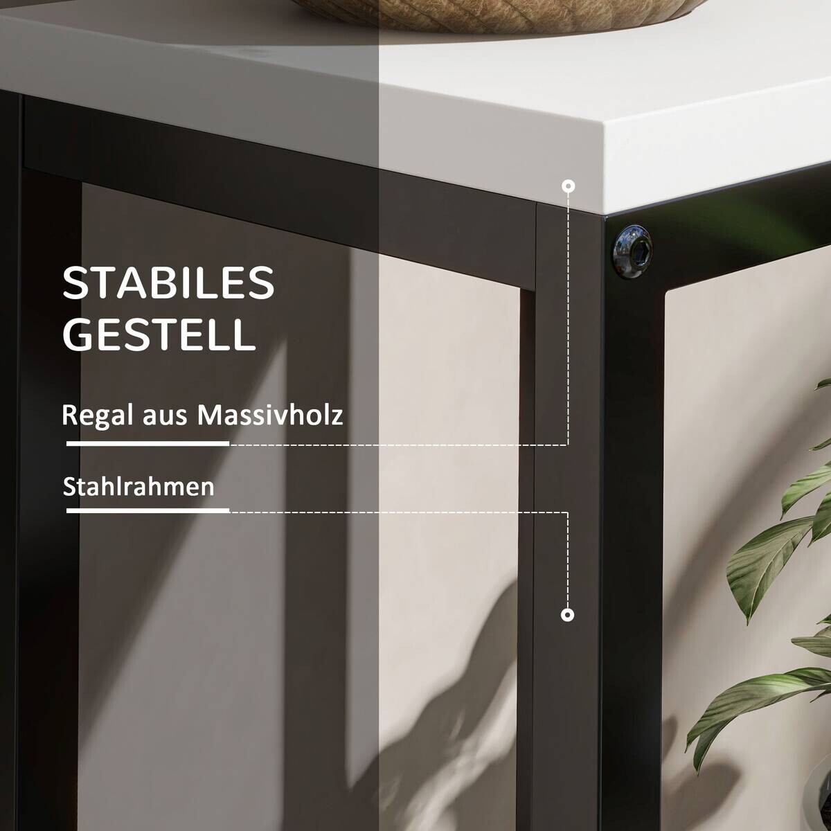 Outsunny Pflanzenständer weiß Holz B/H/L: ca. 34x70x34 cm