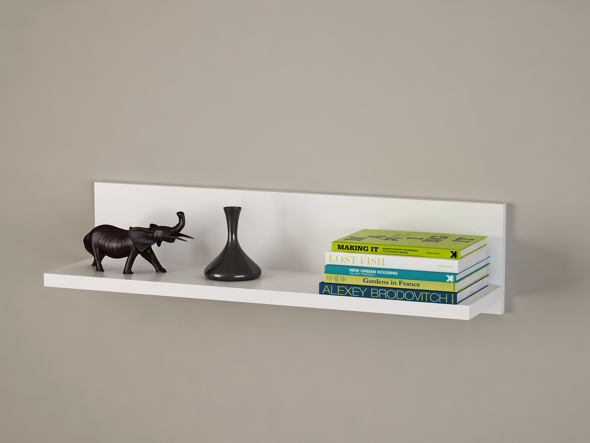 Wandregal Vovella weiß B/H/T: ca. 60x14,5x14,5 cm