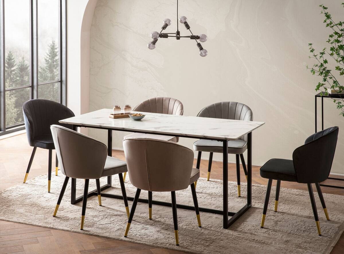 Esstisch weiß Marmor Optik B/H/T: ca. 200x76x90 cm