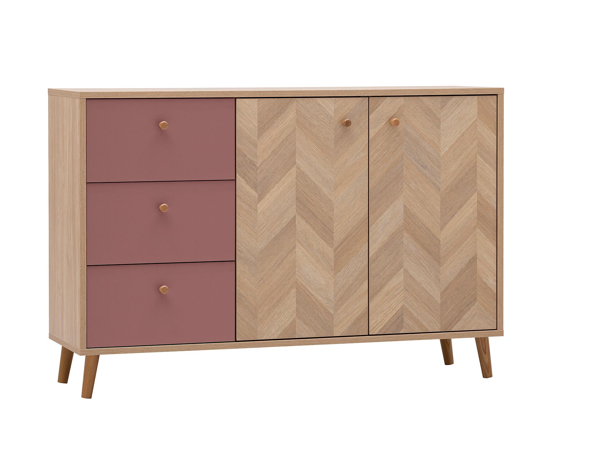 Sideboard Visby Eiche Nachbildung mauve B/H/T: ca. 109x63,9x33,05 cm