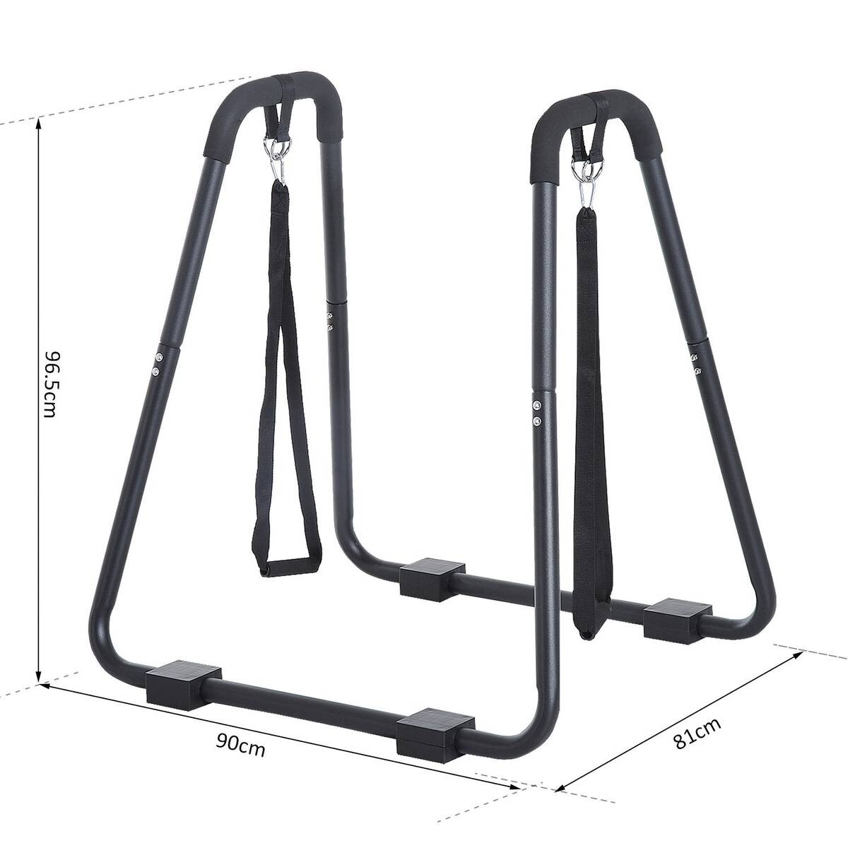 HOMCOM Dipstation schwarz Stahl B/H/L: ca. 81x96,5x90 cm