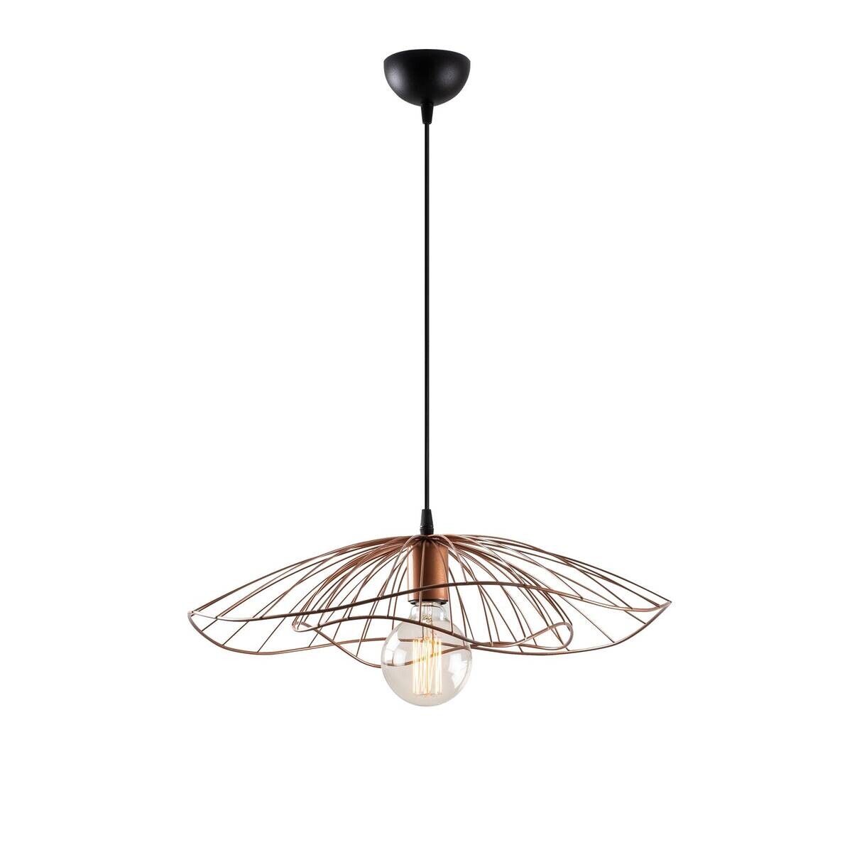 Opviq Pendelleuchte Tel Kupfer Metall B/H/T/L/D: ca. 50x111x50x50x50 cm E27 1 Brennstellen