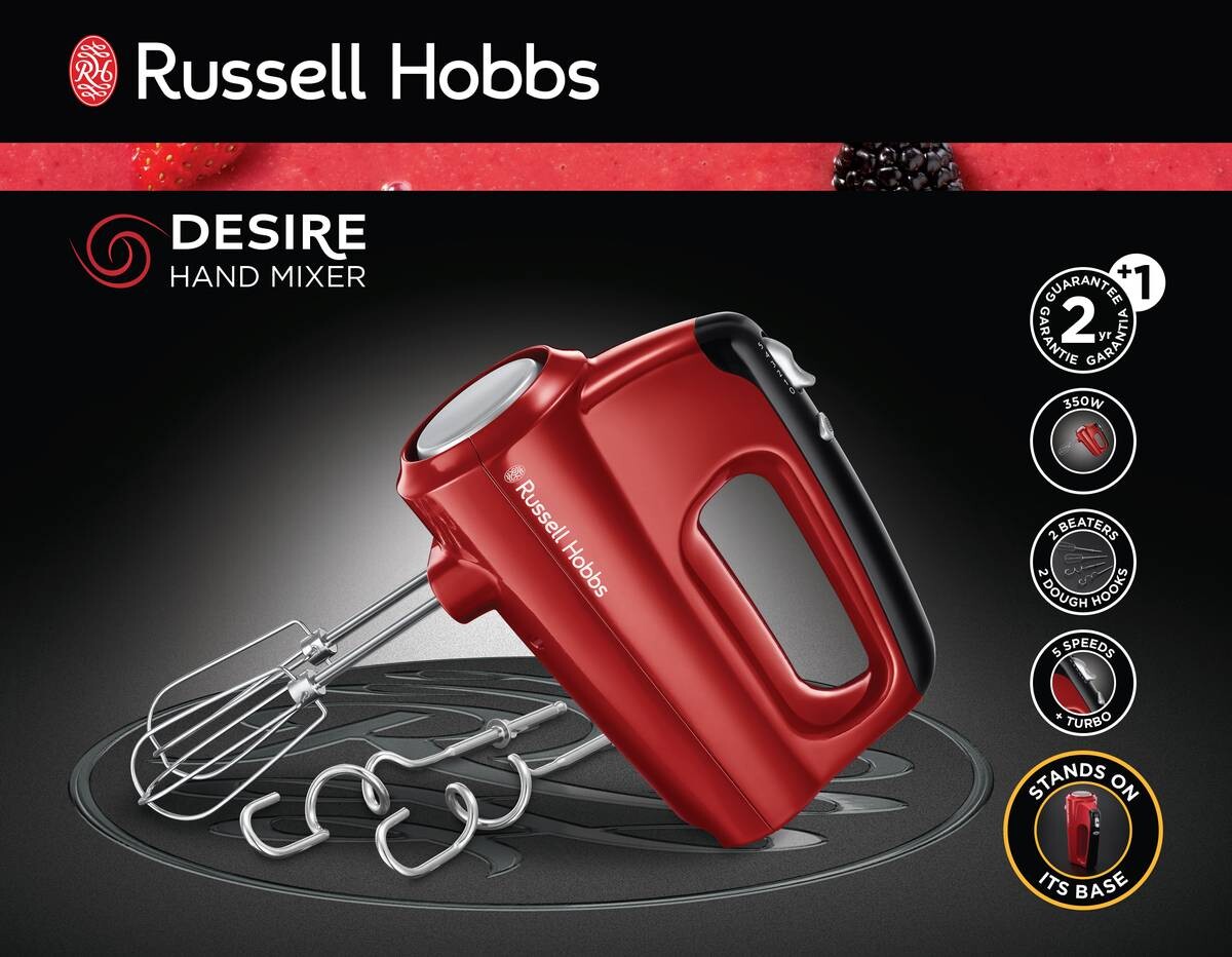 Russell Hobbs Handmixer 24670-56 rot schwarz Kunststoff B/H/L: ca. 8,5x15,9x19,6 cm