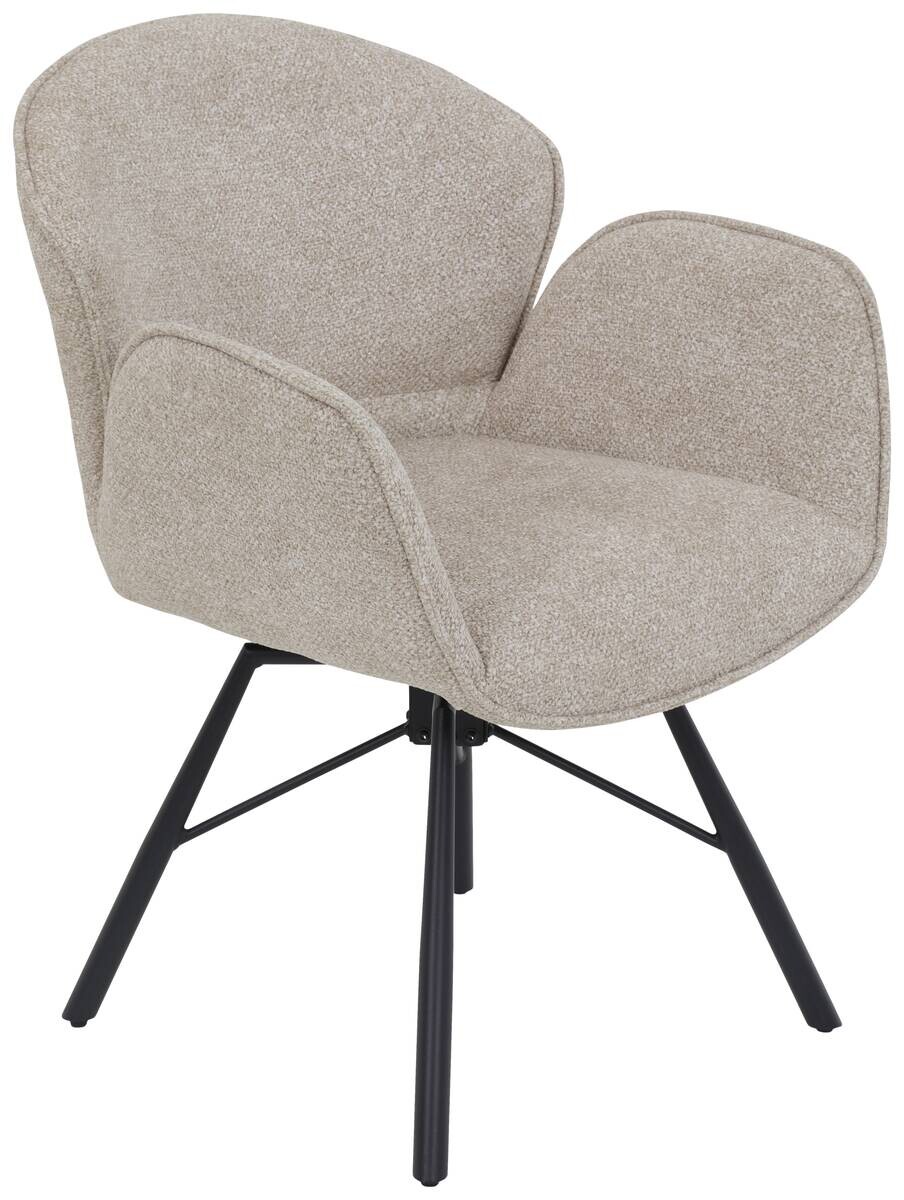 Sessel Bristol, 2er-Set beige Metall Microfaser B/H/T: ca. 62x83x66 cm