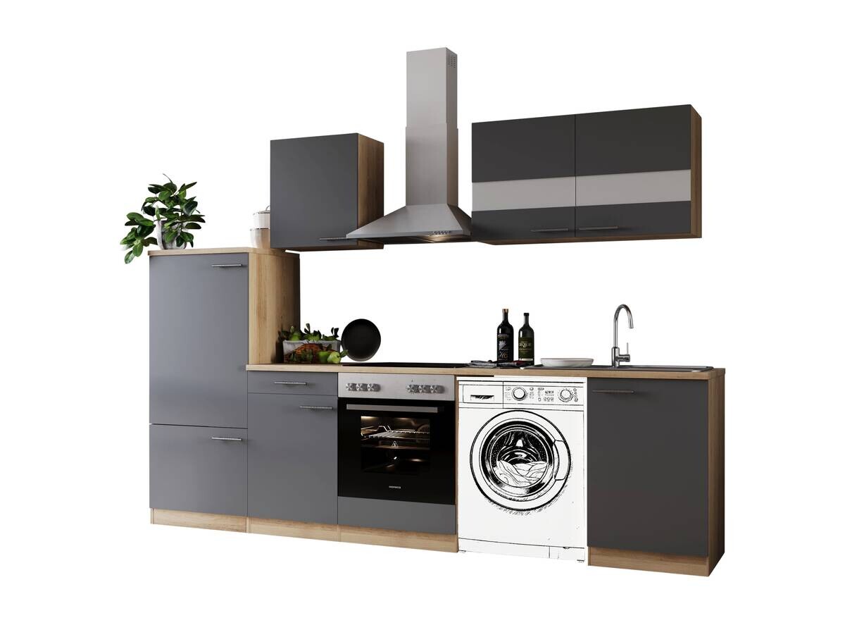 Respekta Küchenblock Merle grau B/H/T: ca. 280x200x60 cm