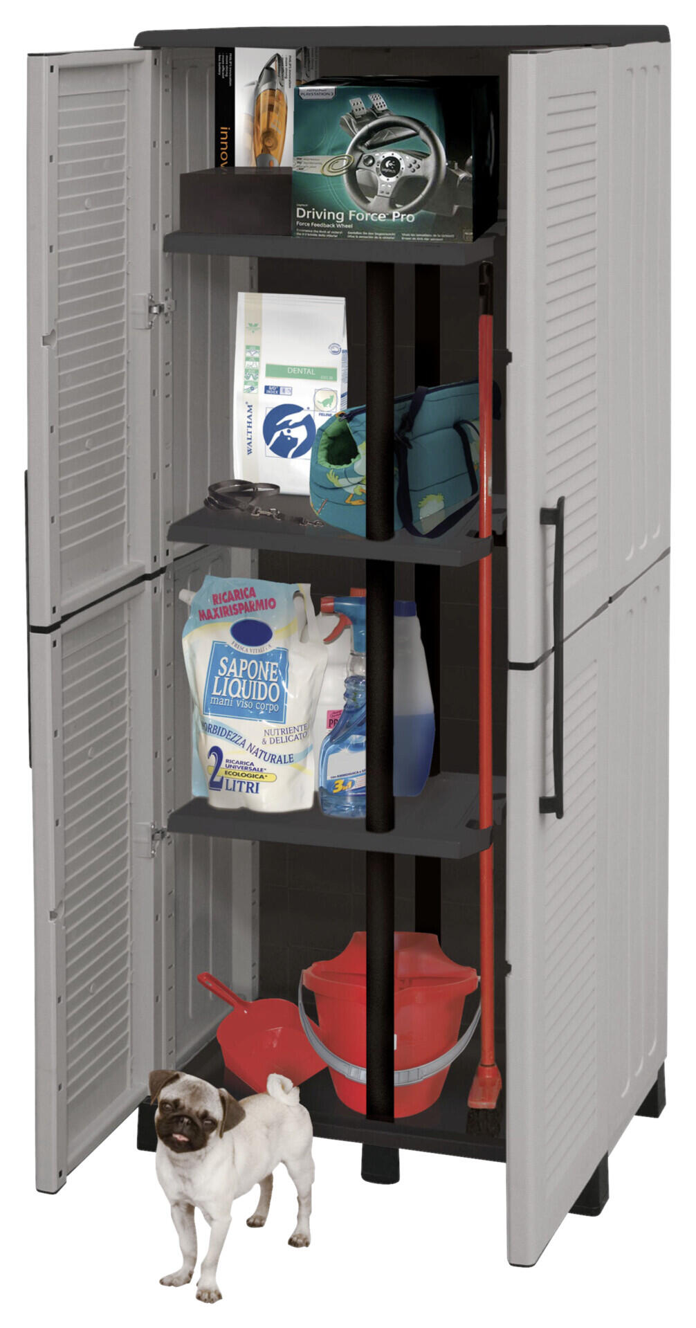 ArtPlast Kunststoffschrank Family grau Kunststoff B/H/T: ca. 68x168x37 cm