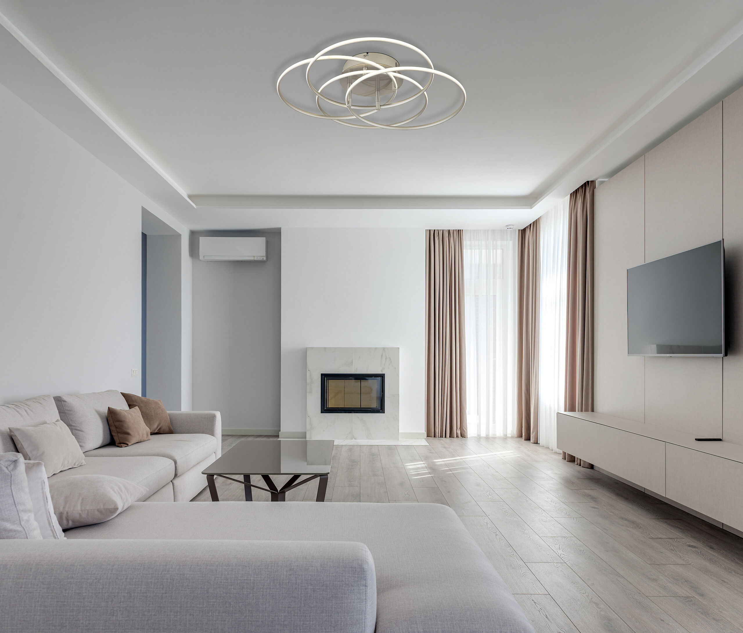 GLOBO Deckenleuchte nickel matt Opal Metall Aluminium H/D: ca. 11,4x51,5 cm 1 Brennstellen