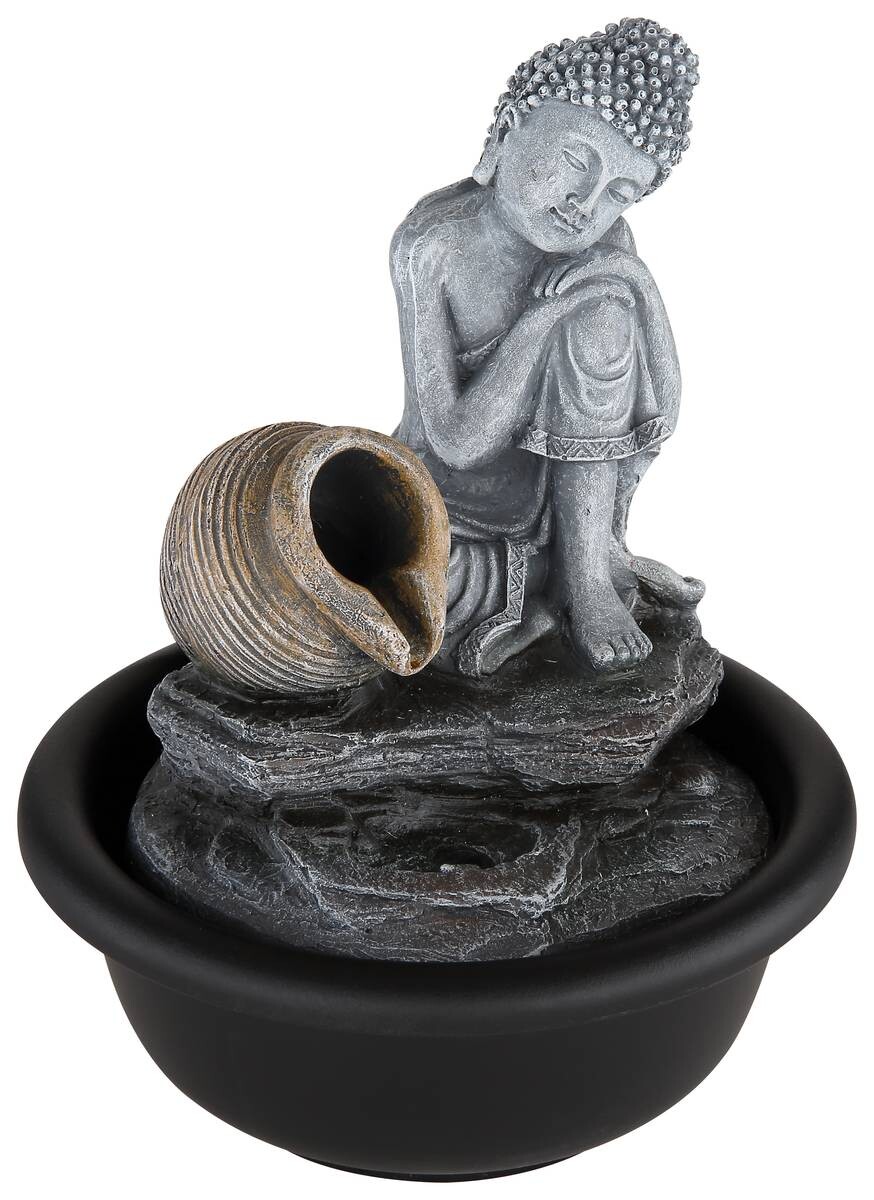 GLOBO LED-Brunnen Fontana grau Kunststoff H/D: ca. 19x16 cm 1 Brennstellen