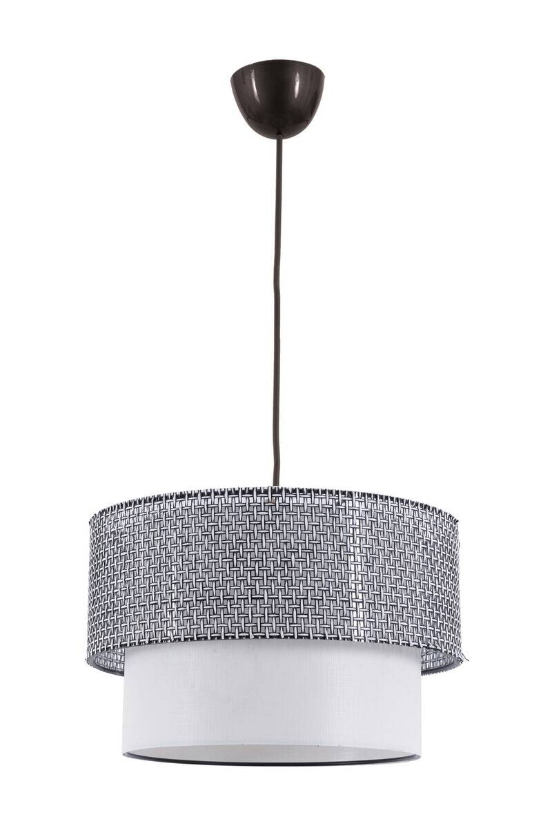 Opviq Pendelleuchte Coral grau weiß Baumwolle Metall B/H/T/L/D: ca. 30x70x30x30x30 cm E27 1 Brennstellen