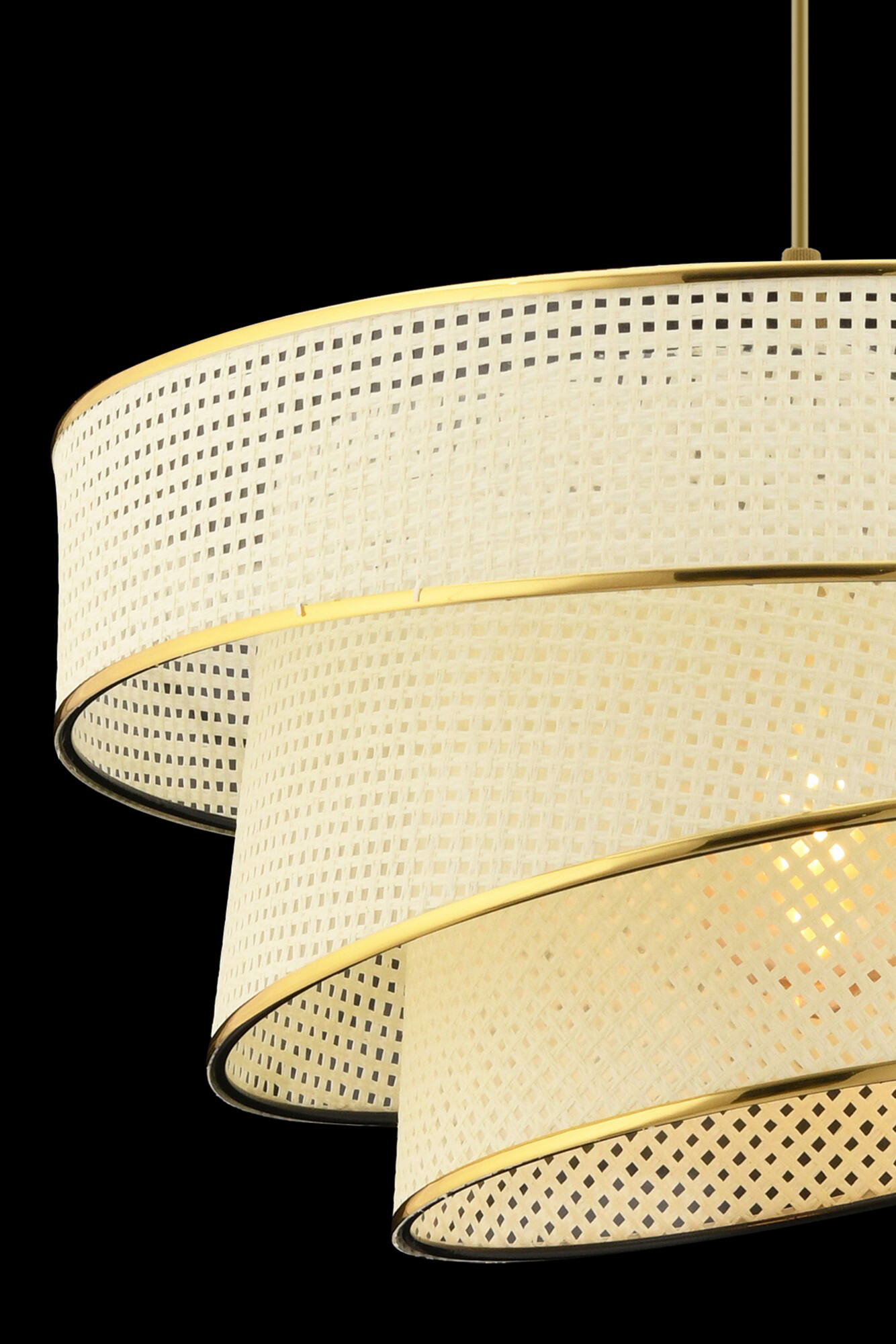 Opviq Pendelleuchte Couper gold weiß Baumwolle Metall B/H/L: ca. 40x72x40 cm E27 1 Brennstellen