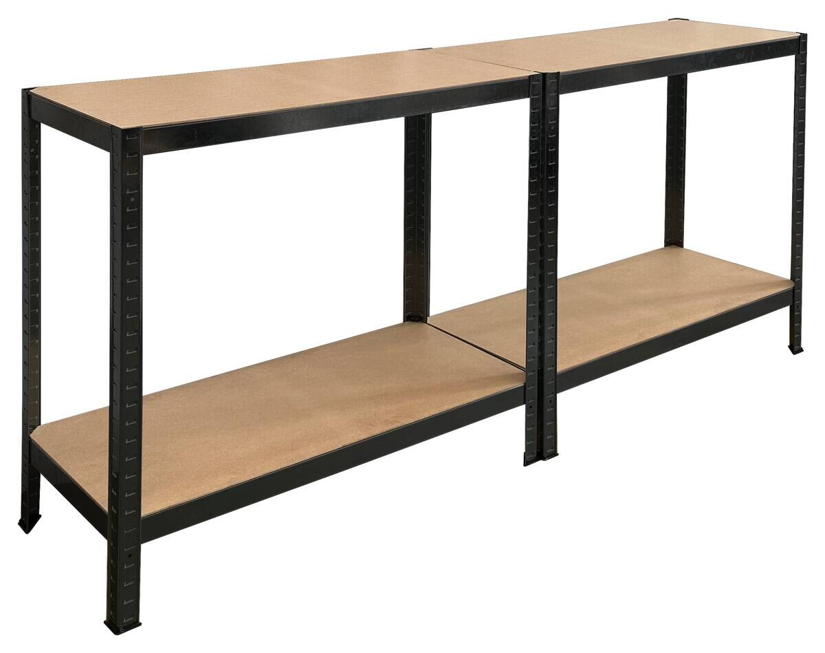 Schwerlaststeckregal schwarz B/H/T: ca. 75x150x30 cm