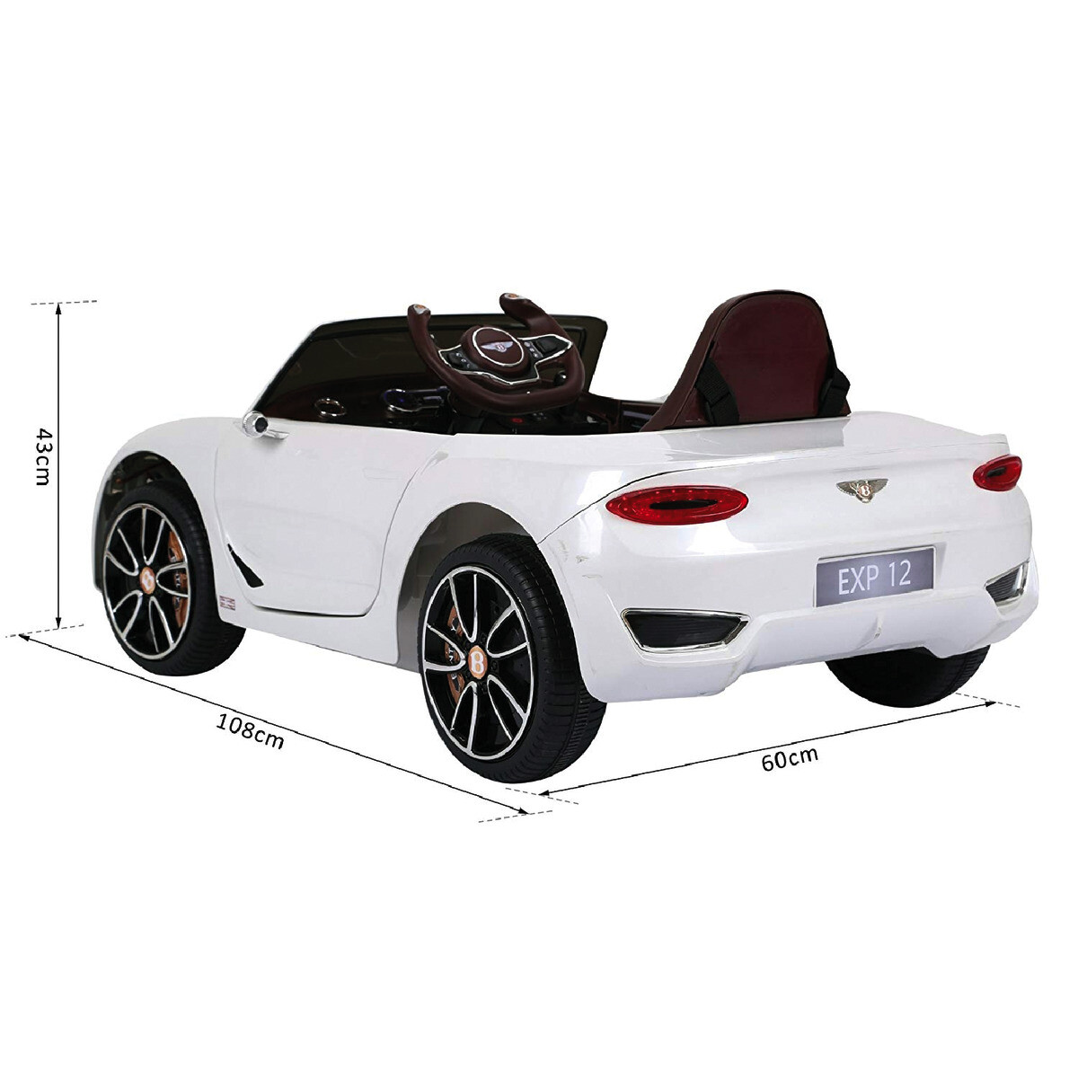 HOMCOM Kinderauto Bentley Continental weiß B/H/L: ca. 60x43x108 cm