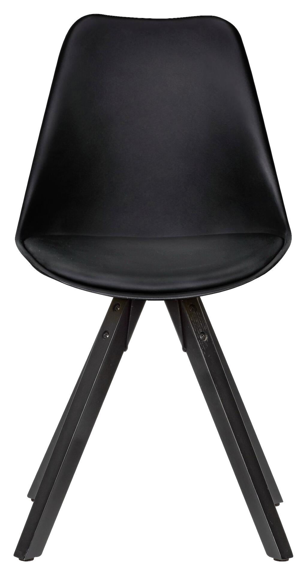 Stuhl 2er-Set schwarz schwarz schwarz Kunststoff Kunstleder Echtholz B/H/T: ca. 49x87x52 cm