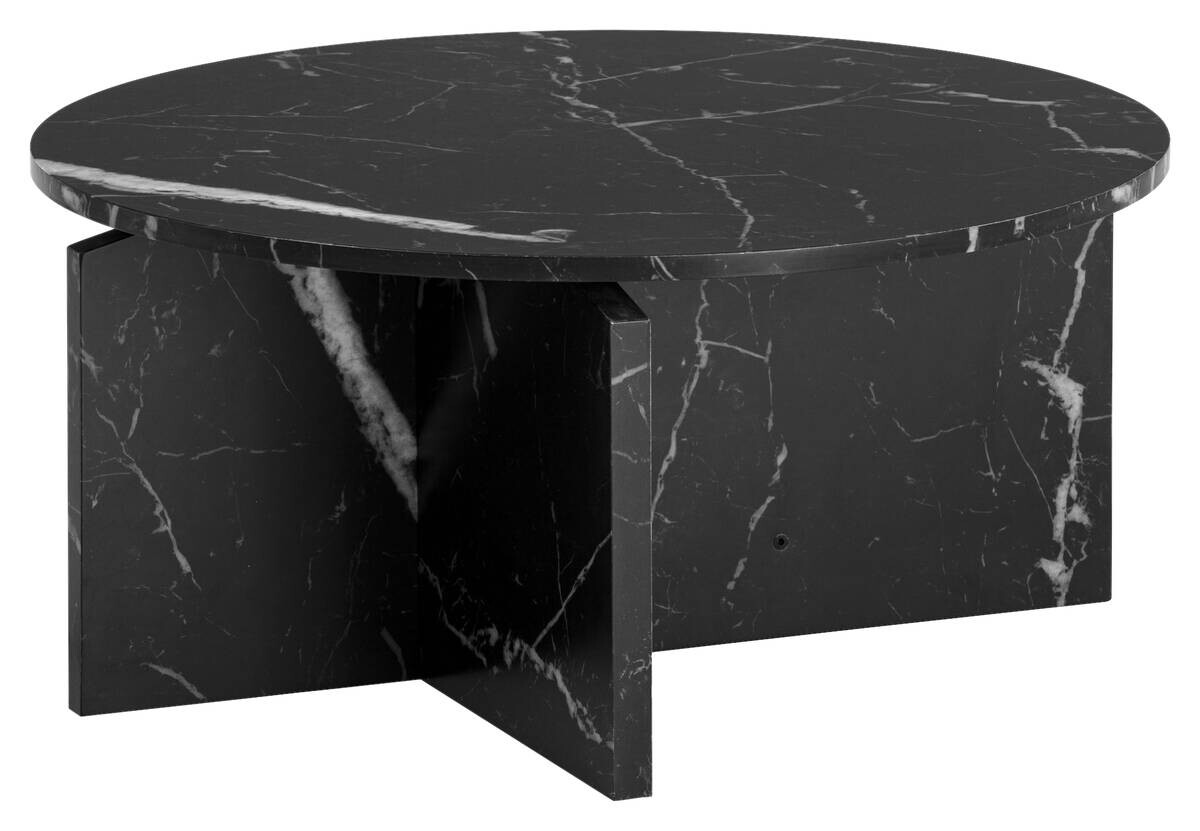 Wohnling Couchtisch schwarz Marmor B/H/T: ca. 70x33x70 cm