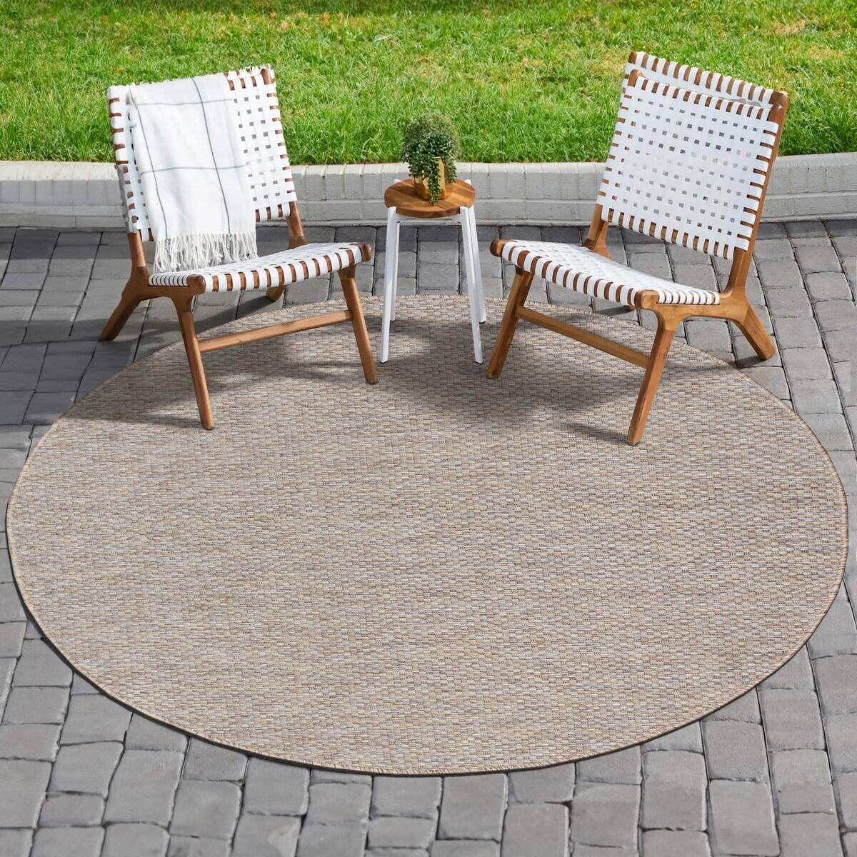 Sanat Outdoorteppich MELISSA braun B/L: ca. 120x120 cm