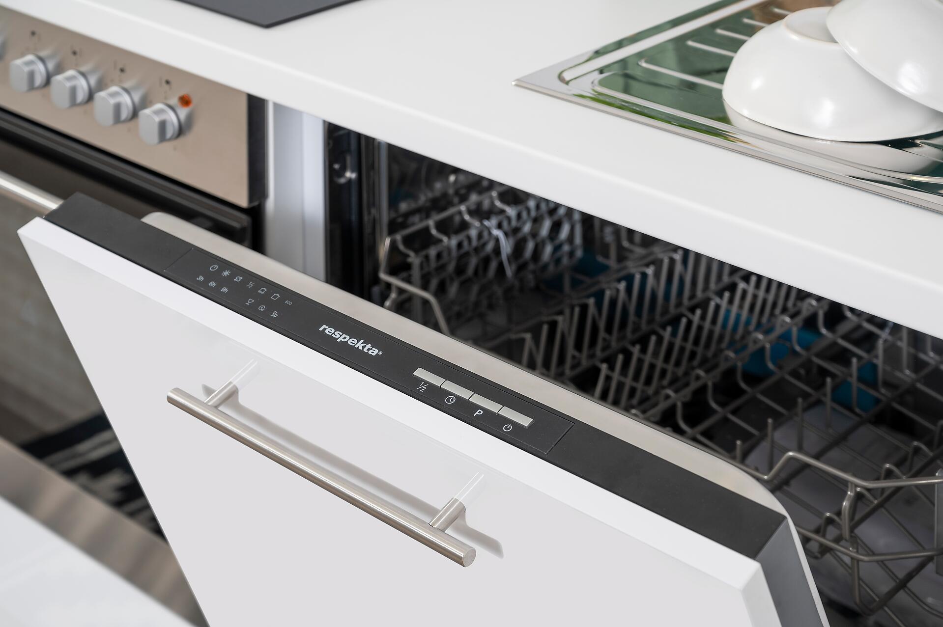 Respekta Küchenblock Premium weiß hochglänzend B/H/T: ca. 280x200x60 cm