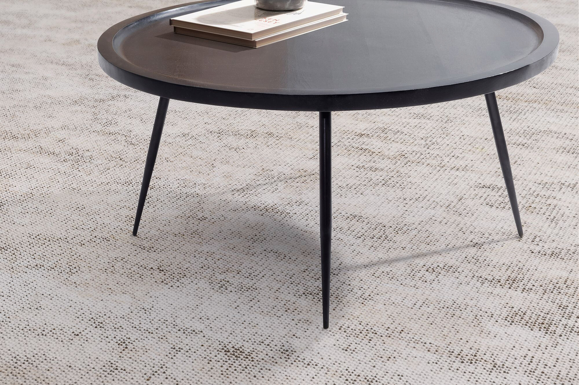 Wohnling Couchtisch schwarz Mango Eisen H/D: ca. 38x75 cm