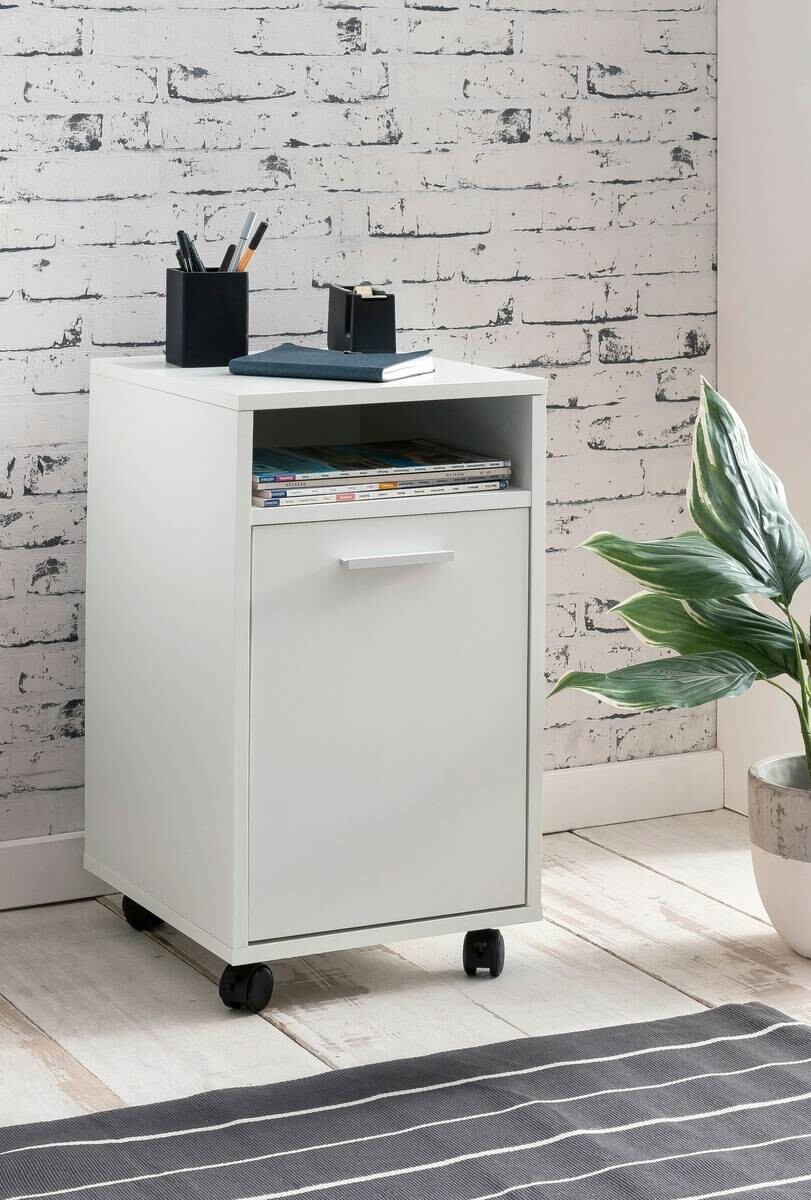 Rollcontainer weiß Spanplatte B/H/T: ca. 33x60x38 cm