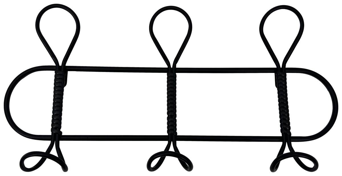 Garderobenleiste Sensation schwarz Metall Kunststoff B/H/T: ca. 48x23x6,5 cm