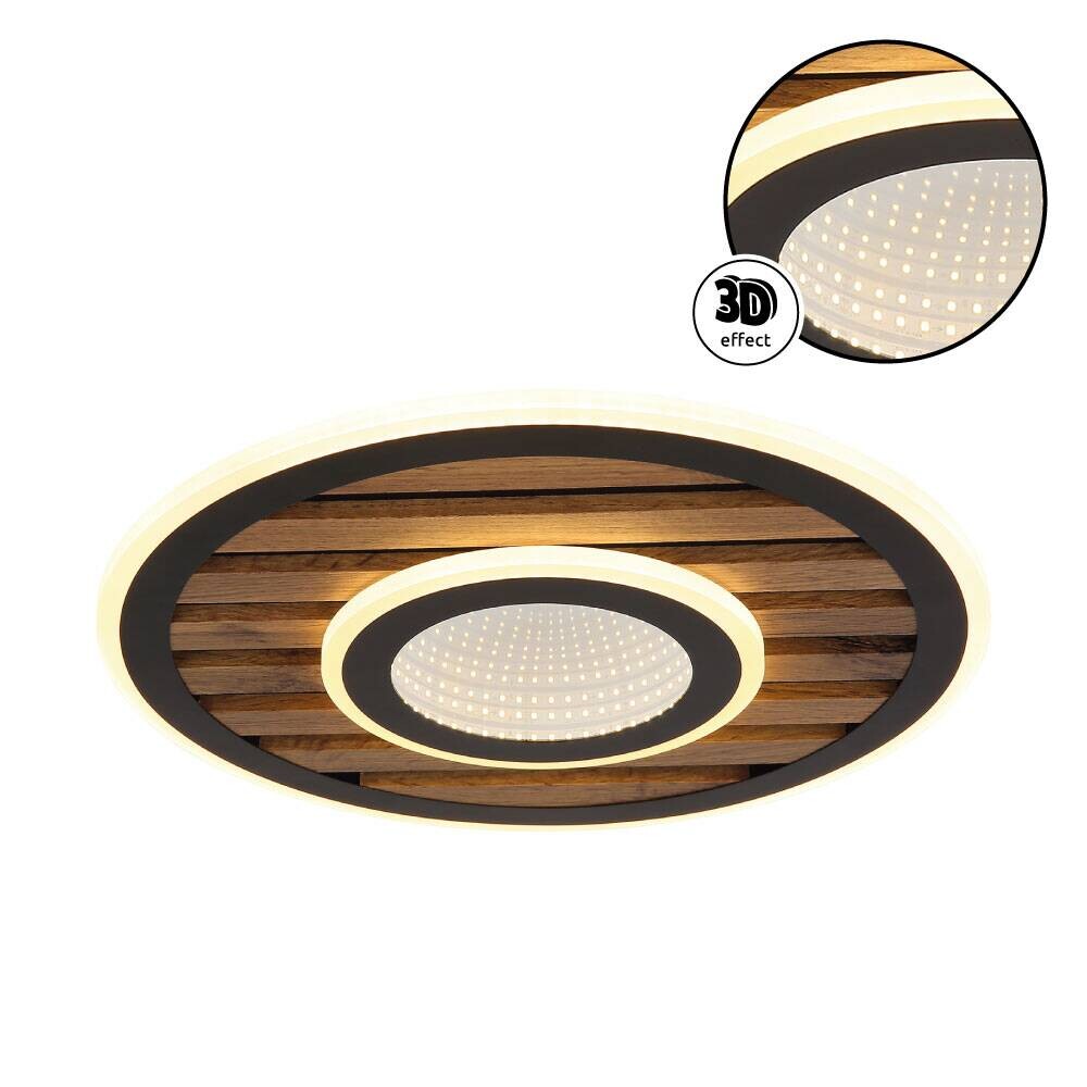 GLOBO Deckenleuchte Opal mattschwarz Metall MDF H/D: ca. 6x40 cm 1 Brennstellen