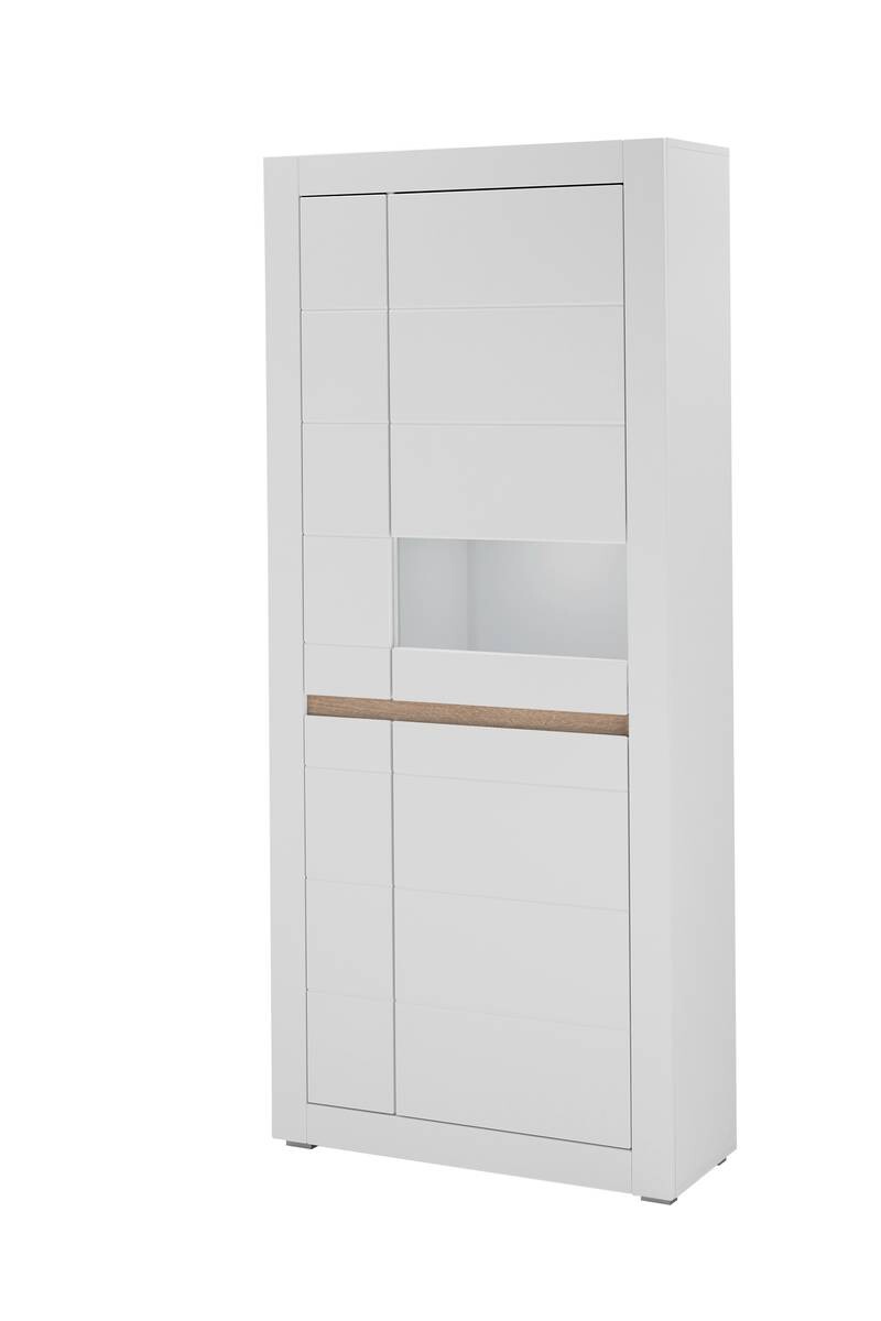 Vitrine Chester weiß matt B/H/T: ca. 85x198x35 cm