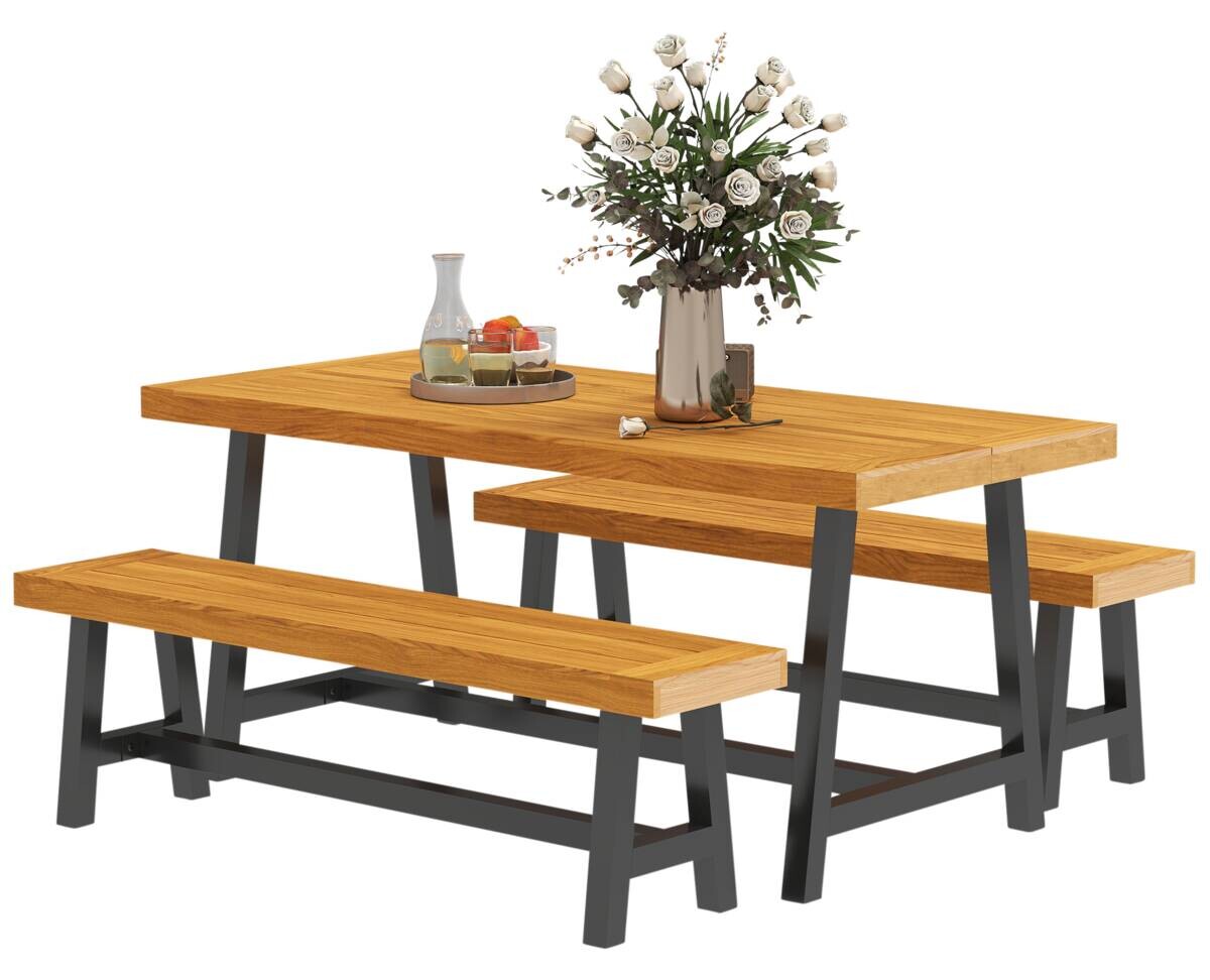 Outsunny Sitzgruppe taupe Stahl B/H/L: ca. 76x74x168 cm