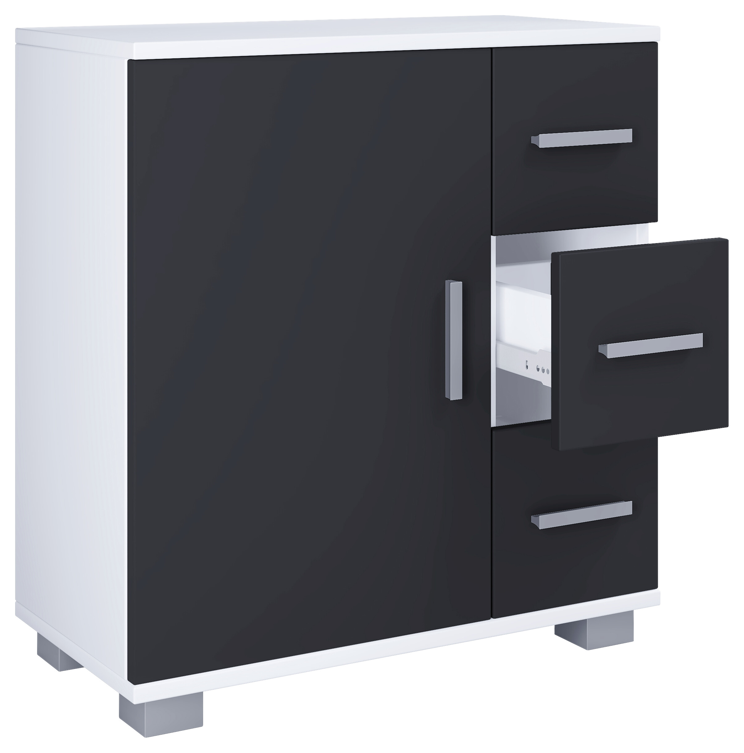 Midischrank Zalo weiß schwarz B/H/T: ca. 60x65x30 cm Midischrank Zalo weiß schwarz B/H/T: ca. 60x65x30 cm