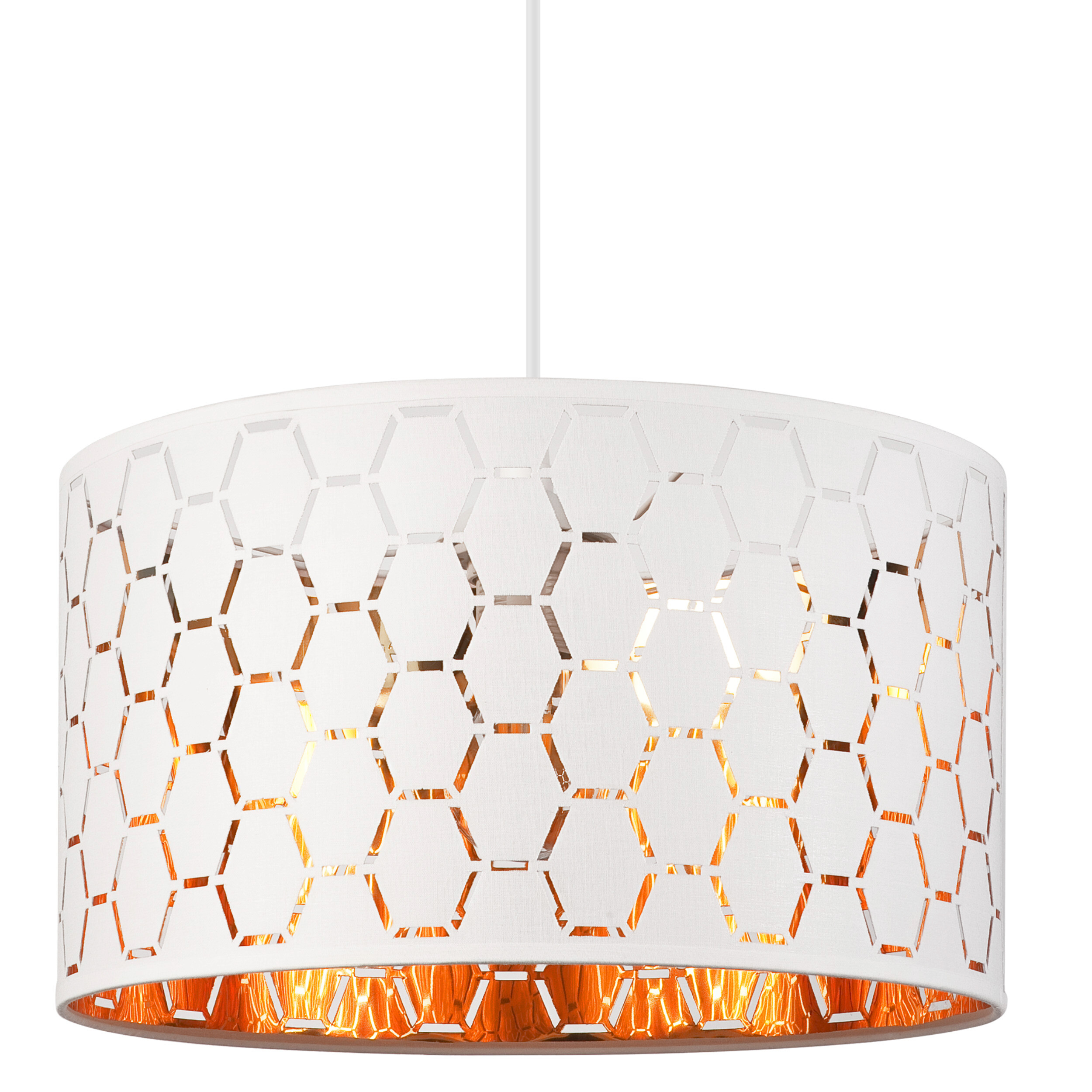 Lamkur Pendelleuchte weiß Holz B/H/L: ca. 37x23x37 cm E27 1 Brennstellen