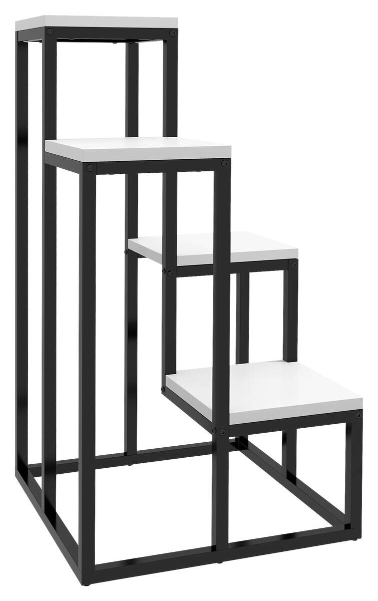 Outsunny Pflanzenständer weiß Holz B/H/L: ca. 34x70x34 cm